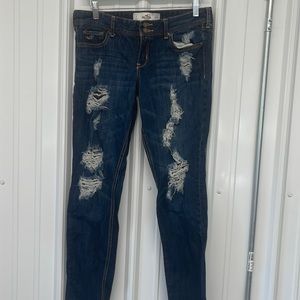 Hollister Jeans 7 28W EUC ripped skinny distressed